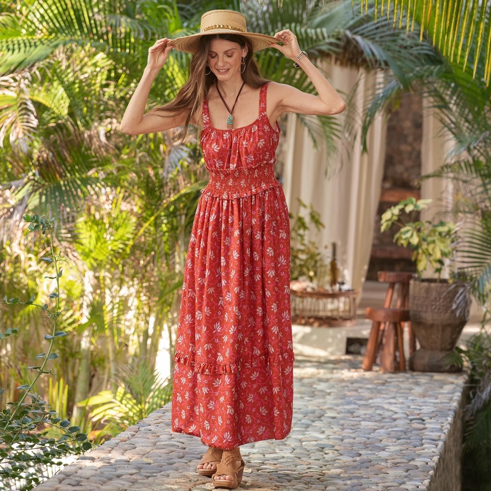 Sundance Red Floral Maxi Dress